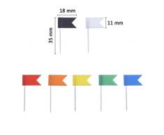 Epingles Drapeaux Clou avec Drapeau pour Accrocher les Objets Légers, 100 Pièce