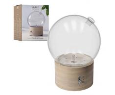 Pranarôm - Diffuseur dHuiles Essentielles Bulle - Diffusion à sec d’Huiles Essentielles - Nébulisation - Bois et verre - Effet Brume et lumière