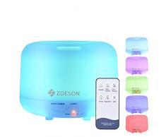 Zoeson 300mL Diffuseur dHuiles Essentielles Diffuseur Aromathérapie Humidificateur Aromatique Ultrasonique, Lumière LED à 7 Couleurs Changeables Modes Réglables