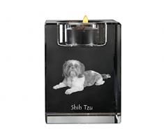 Shih Tzu, Chandelier en cristal, bougeoir avec un chien, souvenir, édition limitée