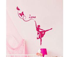 Stickers Prénom Personnalisé | Sticker Autocollant Nom Personnalisable - Décoration Murale Chambre Enfant | 2 Planches de 45 x 25 cm et 40 x 25 cm - Fushia