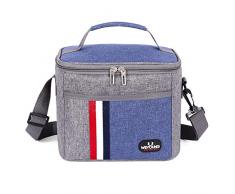 Spring Country Sac Isotherme Sac de Repas Sac à Lunch isolé pour Hommes Grande glacière boîte à étanche Contenant de Nourriture Adulte Enfant Femmes (Bleu)