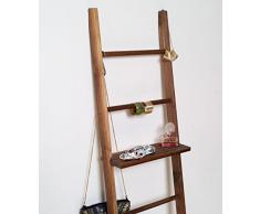 Étagère pour les vêtements échelle. avancé Fonction de Valet de nuit, table de chevet Noyer