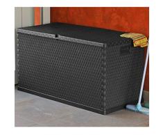 Festnight- Coffre de Rangement Jardin Capacité 420 L Anthracite 120 x 56 x 63 cm