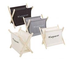 Homie Ménage en Bois Unique Portable Simple Pliable Tissu Rack De Stockage Magazine Porte-Journaux Ménage Organisateur Étage Stand, Gris