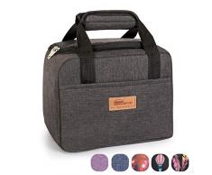 HOMESPON Sac Isotherme à Repas Portable Lunch Bag en Tissu Imperméable Givré Sac à Main Top-Ouvert pour Femmes Hommes et Étudiants à l’École et au Bureau