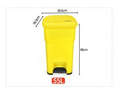 SZQ La poubelle extérieure, grande avec la couverture créative ménage cuisine bureau le trousseau de type hôtel poubelle peut 30-55L solide (Couleur : Le jaune, taille : 55L)