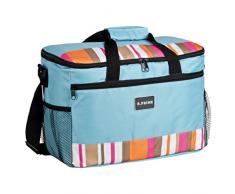 B.PRIME Sac isotherme 20L CLASSIC I 36x26x22cm I Glacière souple isotherme I Bleu