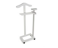 ARREDAMENTI ITALIA AR_IT Valet de Nuit Hêtre Massif Couleur Cerise 130 x 37 x 32 cm, Bois, Blanc