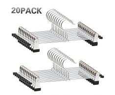 XIAO MO GU S-type multi-usages en acier inoxydable Pantalon cintres 5 couches Closet cintres économie despace de rack de stockage pour suspendre Jeans Écharpe Cravate, famille de stockage économique.