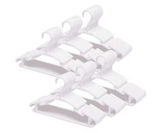 Tebery 60 Pack Blanc en Plastique Pépinière Cintres Antidérapant Bébé Manteau Cintres Économie Despace Tubulaire Cintres pour Enfants Enfants Vêtements