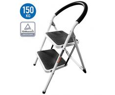 WonderWorker Barrow - Marchepied Échelle 2 Marches Multifonctions Pliante en Aluminium – Pieds et Marches Antidérapantes – Très compacte Une Fois pliée – Robuste; Jusqu’à 150 kg de Charge