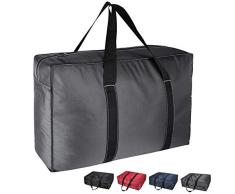 Okehom Sac de rangement épais pour vêtements avec fermeture éclair 130 litres Gris foncé XL