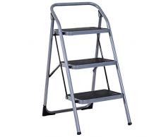 Marchepied escabeau pliant antidérapant hauteur max. 92 cm charge max. 150 Kg acier gris et noir