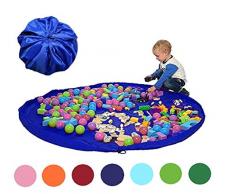 Sac de rangement pour jouet pour Lego, sacs pour organisateur, tapis de jeu pour enfants (150 cm) - Organisateur portable de jouet denfant (Blue)