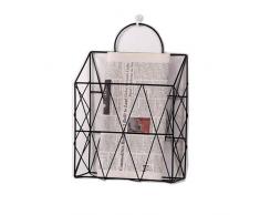 MONODY Porte-revues Mural en Métal Portable Bureau Panier de Stockage de Livres/Magazines/Journaux pour Salon Salle de Bain ou Chambre (Noir)