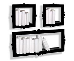 PRESSE CITRON - Petite étagère mural déco noire presse citron barok S acier laqué mat