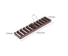 Biluer 3 Pièces Cintre Porte-Cravate Rangement Ceinture Dressing Porte Ceinture pour Cravates Foulards Châles Ceintures Et Autres Accessoires (Noir,Marron,Blanc)