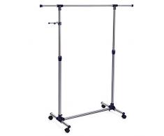 SONGMICS Portant Penderie à vêtement hauteur et largeur réglables avec roulettes et Crochets Patères LLR01L