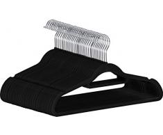Utopia Home Lot de 50 Cintres Velours avec Barre dattache - Antidérapants (Noir)