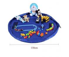 Anlising Sac de Rangement Sacs à Jouets Grand Sac de Rangement pour Enfants Tapis de Jeu Sac de Rangement pour Jouets Bébé Jouet Rangement 150cm (Bleu)