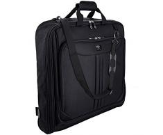 Housse à vêtements 3 Costumes Zegur de 1 mètre pour Voyage d’Affaires ou d’agrément - Possède Une bandoulière réglable et de Nombreuses Poches de Rangement - Noire