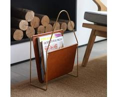 STAND&XK Cuir Porte-Magazines Titulaire,métal Décoratif Ordinateur De Bureau Porte-revues Organisateur De Bureau,journaux,comprimés dans La Salle De Bains,Office-d