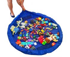JJPrime - Sac de rangement pour enfants bebe tapis de jeu jouets blanchisserie pique-niques organisateur de jeu Blue