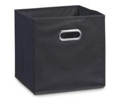 Zeller 14133 Boite de rangement en tissu noir, 28 x 28 x 28 cm