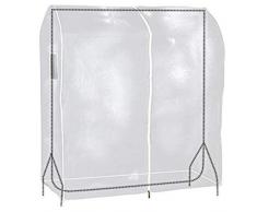 Anjing Housse Transparente pour Tringle à vêtements avec Fermeture éclair Solide et Poche pour Documents