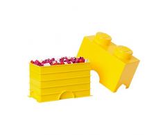 Room Copenhagen RC40021732 Lego Boîte de Rangement 2 Briques Plastique Jaune 45 x 35 x 25 cm
