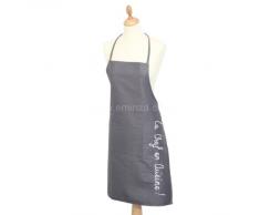 ligne décor tablier + poche 60x84cm coton cuistot anthracite