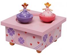 TROUSSELIER - Sœurs Princesses - Boîte à Musique Dancing - Idéal Cadeau de Naissance - 2 Figurines Amovibles - Fonctionnement Simple - Musique Beautifull Dreamer - Colori Rose