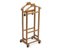 Arredamenti Italia AR_IT- 2003 MIXER Valet de Nuit Double HÃªtre Massif couleur Cerise 46 x 105 x 37 cm