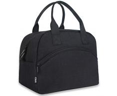 NPET Sac Isotherme Sac Repas Portable Déjeuner Lunch Bag Grande Capacité 8,5L pour Homme Femme Enfant Ecole Travail Bureau Soirée Campings Pique-Nique - Noir