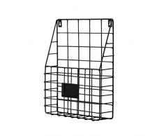 Yunt Porte-Magazines Murale Support de Rangement Mural en Métal pour Livres Journaux (Noir)