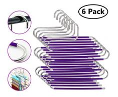 Skroad Pantalons Cintres,Multi-usages Cintre en Acier Inoxydable de 5 étages Conception antidérapante pour écharpes Jeans Vêtements Pantalons Serviettes