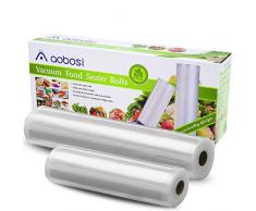 Aobosi Sac Sous Vide Rouleau Sous Vide 28x600cm & 20x600cm Rouleaux Pour Appareil de Mise Sous Vide et Machine Sous Vide sans BPA et LFGB Approuv