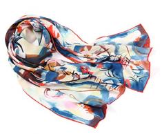 prettystern P807-160cm Écharpe 100% Soie bords roulés à la main portant la peinture de Wassily Kandinsky Composition VI