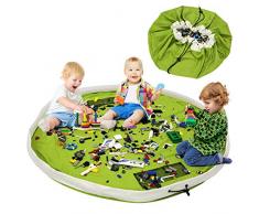 LinStyle Sac de Rangement pour Jouet，Grand organisateur de sac de jouets pour enfants, portable parfait pour une ouverture et une fermeture plus rapides, 60 pouces sac à cordon pour jouets (Vert)