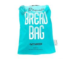 AMEEZE Sac à pain réutilisable en polyester recyclé certifié Öko-Tex 100 – résistant, léger, lavable, pour le shopping, le stockage et le congélateur, respectueux de lenvironnement