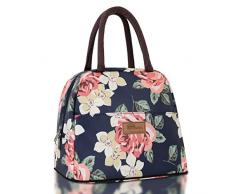 HOMESPON Sac Isotherme Repas Lunch Bag Portable Sac à Déjeuner Strieux en Tissu Imperméable Pliable Sac Pique-Nique Multi-Usages à l’École au Travai pour Les Adultes, Enfants