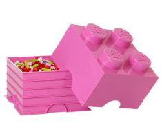 Brique de rangement LEGO 4 plots, BoÃ®te de rangement empilable, 5,7 l, rose