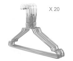 Lot de 20 cintres en métal pour vêtements de 40,5 cm Blanc cassé