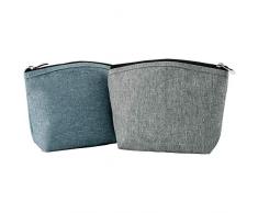 INSOUR 2 Pièces Trousse de Maquillage Pochette de Toilette Trousse de Cosmetique Femme, Tissu Oxford