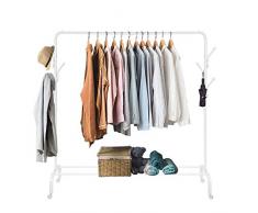 Amzdeal Portant Penderie à vêtement Mobile, Portemanteau Multifonctionnel 3 en 1 avec Crochets en Forme d’Arbre, pour Accrocher de Vêtements, de Chapeaux et de Sacs, etc(150 * 152 * 40)