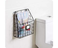 Dyna-Living Porte-revues Mural, Porte-Magazines Support de Rangement, Porte-journaux,Murale en Métal pour Salon Salle de Bain ou Chambre Noir