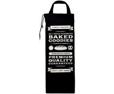 Promobo - Sac A Pain Bistrot Rangement Rétro Pour Cuisine Boulangerie Usa Vintage Noir