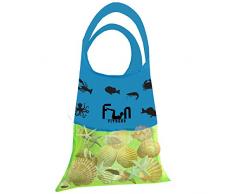 FunFitness Sac Filet (Vert, Grand) - Fourre Tout Parfait pour Jouets de Plage, Coquillages, Serviettes de Piscine, Maillot de Bain - Allez Bien avec loutil de Plonger pour Sable et Coquillages