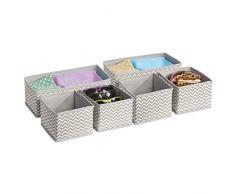 mDesign boite de rangement tissu (lot de 6) – boite de rangement tiroir idéale – taupe/natural